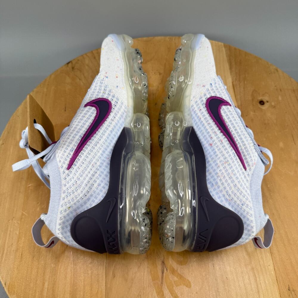 Womens 7 / 5.5Y - Nike Air Vapormax 2021 Flyknit Shoes Football Grey Hot Fuchsia - Picture 6 of 9